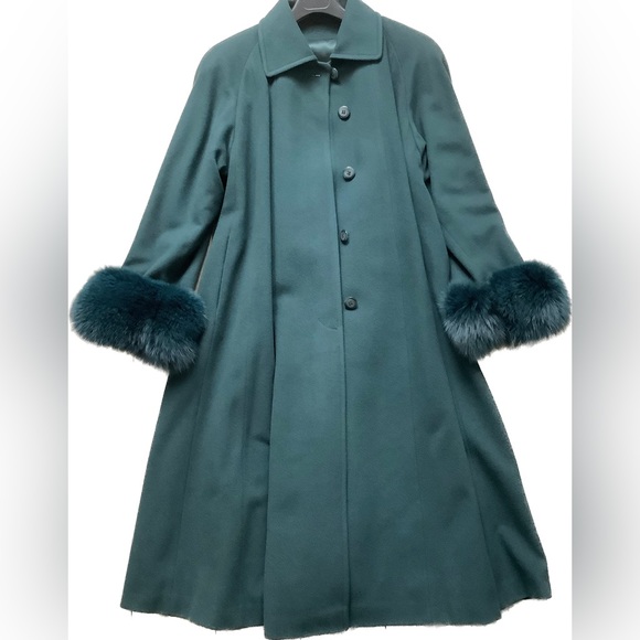 Virgin wool fox fur a-line opera winter coat - Picture 2 of 12